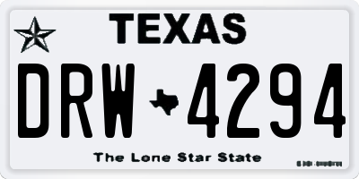 TX license plate DRW4294
