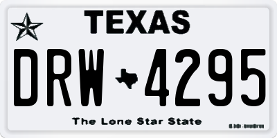 TX license plate DRW4295