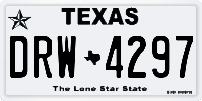 TX license plate DRW4297