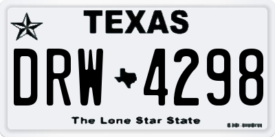 TX license plate DRW4298