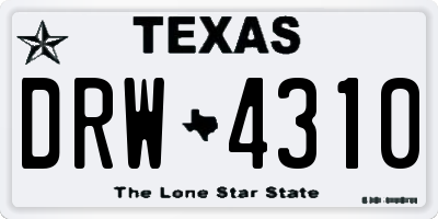 TX license plate DRW4310