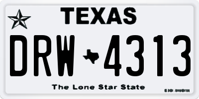 TX license plate DRW4313