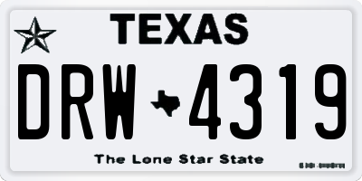 TX license plate DRW4319