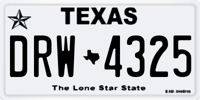 TX license plate DRW4325