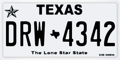 TX license plate DRW4342