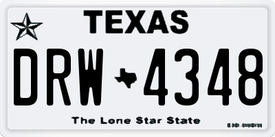 TX license plate DRW4348