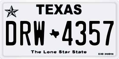 TX license plate DRW4357