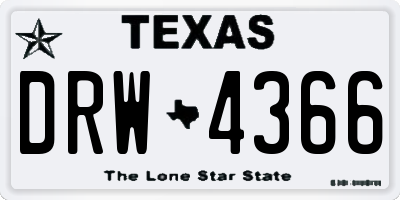 TX license plate DRW4366