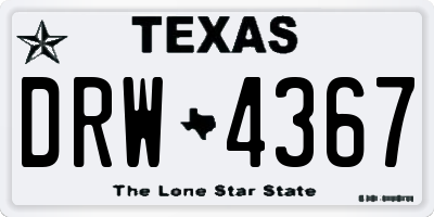 TX license plate DRW4367
