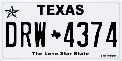 TX license plate DRW4374