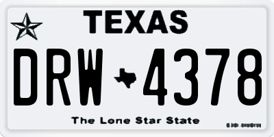 TX license plate DRW4378
