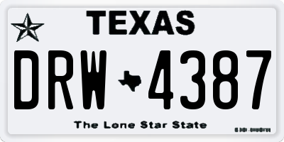 TX license plate DRW4387