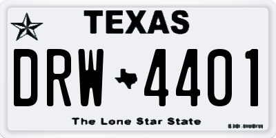 TX license plate DRW4401