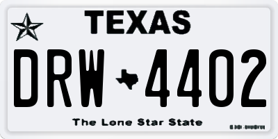 TX license plate DRW4402