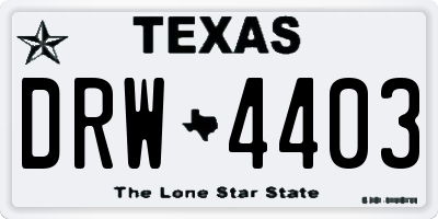 TX license plate DRW4403