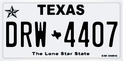 TX license plate DRW4407