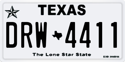 TX license plate DRW4411