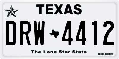 TX license plate DRW4412