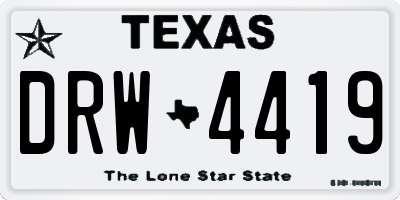 TX license plate DRW4419