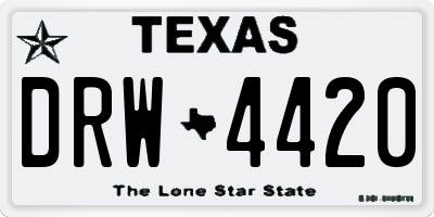 TX license plate DRW4420