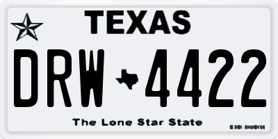 TX license plate DRW4422