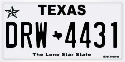 TX license plate DRW4431