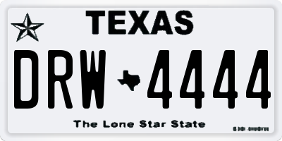 TX license plate DRW4444