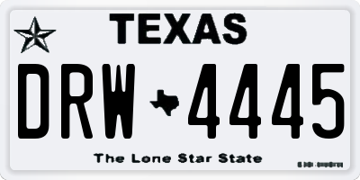 TX license plate DRW4445