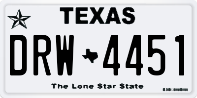 TX license plate DRW4451