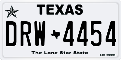 TX license plate DRW4454
