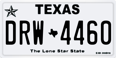 TX license plate DRW4460