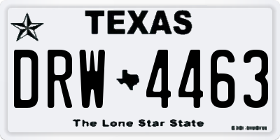 TX license plate DRW4463
