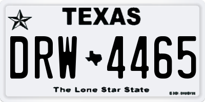 TX license plate DRW4465