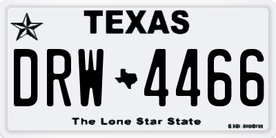 TX license plate DRW4466