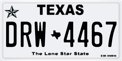 TX license plate DRW4467