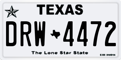 TX license plate DRW4472