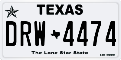 TX license plate DRW4474