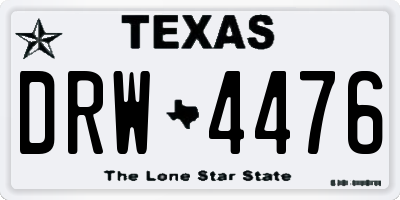 TX license plate DRW4476