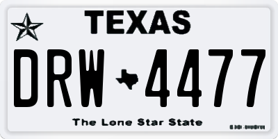 TX license plate DRW4477