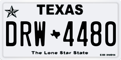 TX license plate DRW4480