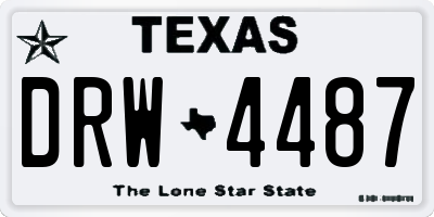 TX license plate DRW4487