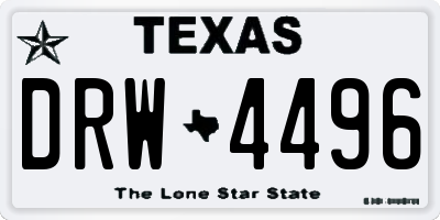 TX license plate DRW4496