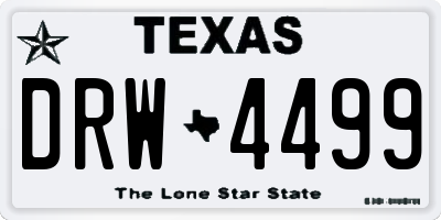 TX license plate DRW4499