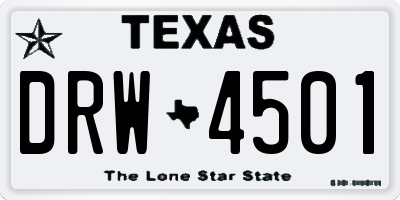 TX license plate DRW4501