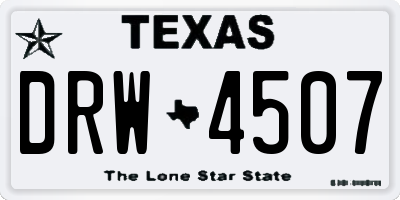 TX license plate DRW4507