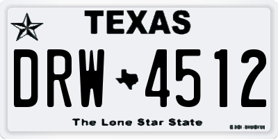 TX license plate DRW4512