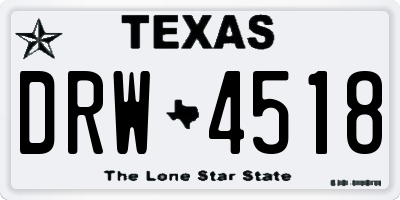 TX license plate DRW4518