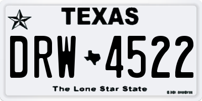 TX license plate DRW4522