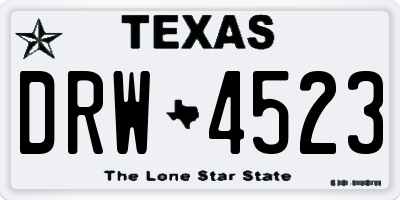 TX license plate DRW4523