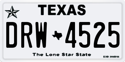 TX license plate DRW4525